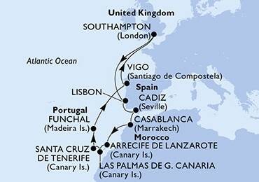 Круиз Канарски острови с Мадейра и Мароко